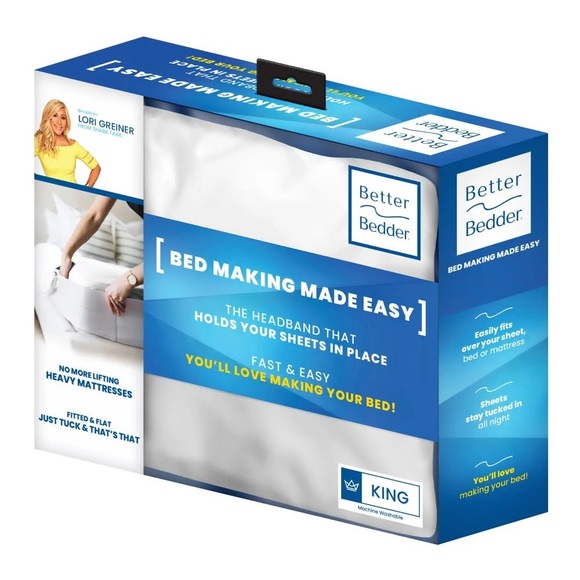 Better Bedder Bed Headband Transforms Any Flat Sheet into Fitted Sheet - KING - Picture 1 of 3